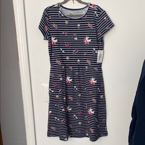 Cotton Navy Striped Unicorn Dress